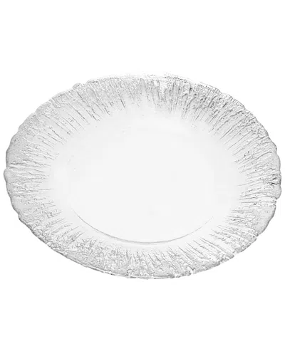 ALICE PAZKUS ALICE PAZKUS SET OF FOUR 8IN PLATES WITH FLASHY SILVER DESIGN