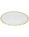 Alice Pazkus Set Of Four Alabaster 11in White Dinner Plates With Gold Trim In White