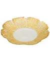 Alice Pazkus Set Of Four Clear And Gold Flower Shaped Scalloped 6.25in Plates In Gold