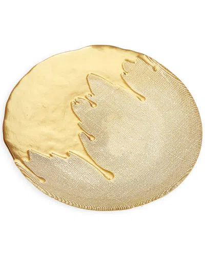 ALICE PAZKUS ALICE PAZKUS SET OF FOUR GOLD DIPPED DESIGNED 8.25IN SALAD PLATES