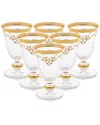 Alice Pazkus Set Of Six 7oz Short Stem Glasses With Gold Design In Gold