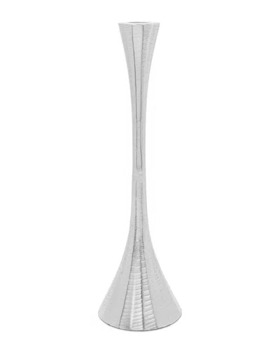 Alice Pazkus Silver Geometric Tall Candlestick