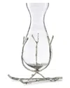 Alice Pazkus Silver Glass Vase With Silver Twig Base In Silver