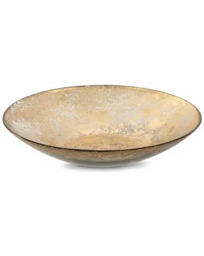 ALICE PAZKUS ALICE PAZKUS SMOKED GLASS BOWL WITH SCATTERED GOLD DESIGN