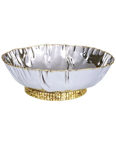 ALICE PAZKUS ALICE PAZKUS STAINLESS STEEL CRUMPLED BOWL WITH MOSAIC BASE