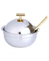 Alice Pazkus Stainless Steel Honey Dish With Mosaic Handle In Silver