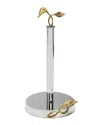 Alice Pazkus Stainless Steel Paper Towel Holder With Gold Leaf Design In Gold