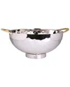 Alice Pazkus Stainless Steel Salad Bowl With Mosaic Handles In Silver