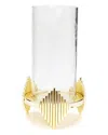 Alice Pazkus Symmetrical Design Candle Holder In Gold