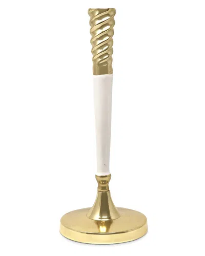 Alice Pazkus Twisted Tapered Candle Holder In Gold