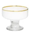 Alice Pazkus White Dessert Cups With Clear Stem And Rim Set Of 6 In White