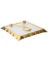 Alice Pazkus White Marble Napkin Holder Gold Ruffled Design In White