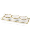 Alice Pazkus White Porcelain Relish Dish 14.5in In White