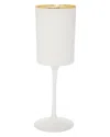 Alice Pazkus White Square Shaped Wine Glasses With Rim Set Of 6 In White