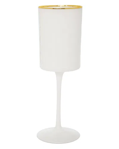 Alice Pazkus White Square Shaped Wine Glasses With Rim Set Of 6