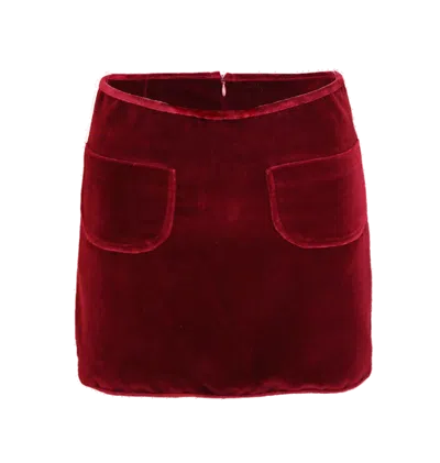 Alice Pons Milano Ruby Mini Skirt In Blood Red