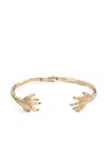 Alice Waese 14kt Yellow Gold Hinded Hands Emerald Bracelet