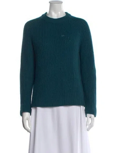 Pre-owned Alice Walk Baby Alpaca Crew Neck Sweater In Blue