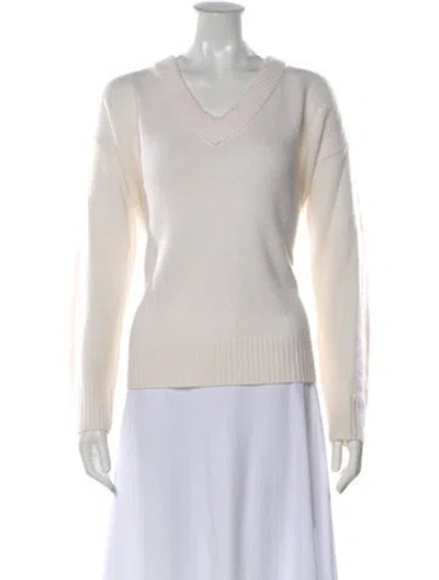 Pre-owned Alice Walk Cashmere V-neck Sweater In Neutral