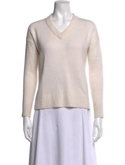 Pre-owned Alice Walk Cashmere V-neck Sweater In Neutrals