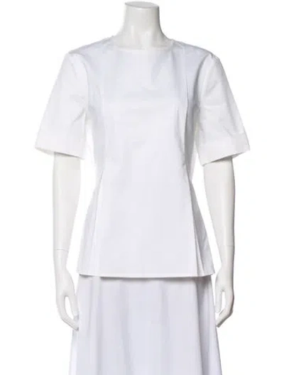 Pre-owned Alice Walk Crew Neck Short Sleeve Blouse In White