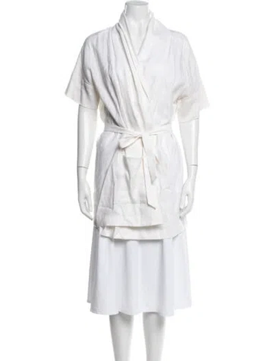 Pre-owned Alice Walk Linen Jacket In White