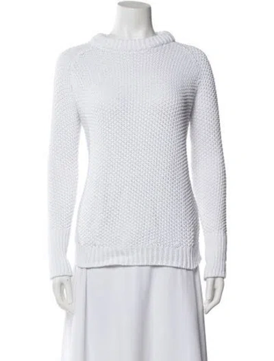 Pre-owned Alice Walk Mock Neck Sweater In White