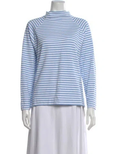 Pre-owned Alice Walk Striped Mock Neck Top In Multi
