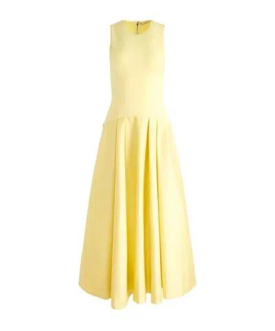 Aliceolivia Adley Drop Waist Midi Dress In Butter