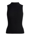 Alice And Olivia Darcey Ribbed Tank In Black
