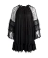 Alice And Olivia Delia Ruffled Tunic Dress In Black