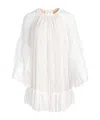 Alice And Olivia Delia Ruffled Tunic Dress In Off-white