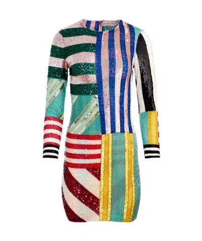 Aliceolivia Delora Mini Dress In Multicolor