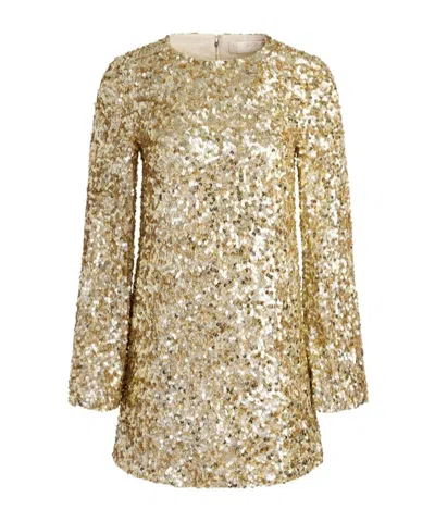 Aliceolivia Eleonora Mini Dress In Champagne/light Gold