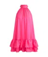 Alice And Olivia Erna Tie-neck Halter Mini Dress In Wild Pink