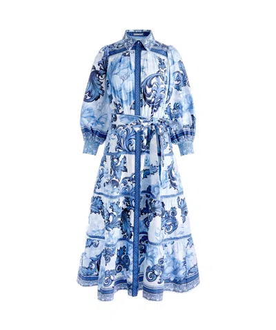 Aliceolivia Geneva Midi Dress In Scroll Symphony