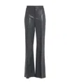 Alice And Olivia Dylan Vegan Leather High Rise Pant In Charcoal In Gray