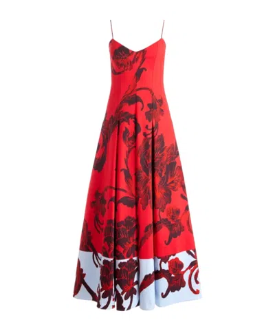Aliceolivia Isabelle Midi Dress In Red