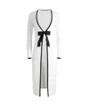 Alice And Olivia Long Cardigan In Beige/black