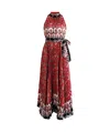 Alice And Olivia Mertie Satin Maxi Dress In Multicolor