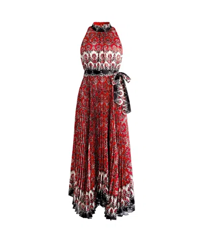 Aliceolivia Mertie Satin Maxi Dress In Multicolor