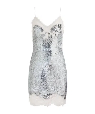Aliceolivia Sequined Mini Dress In White