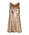 Alice And Olivia Sleeveless Dress In Tan/bronze