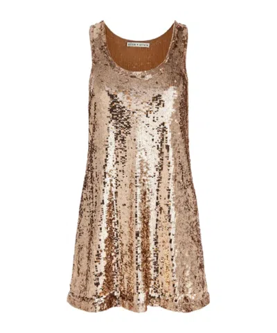 Aliceolivia Sleeveless Dress In Tan/bronze