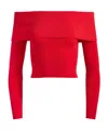 Alice And Olivia Strapless Knitted Top In Ruby Colour