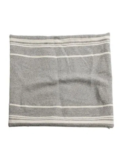 Pre-owned Alicia Adams Alpaca Alpaca-blend Knit Pillow Case In Gray