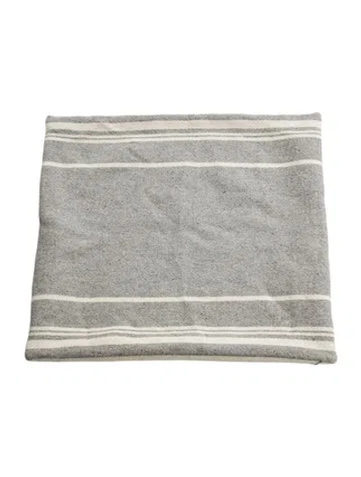 Pre-owned Alicia Adams Alpaca Alpaca-blend Knit Pillow Case In Gray