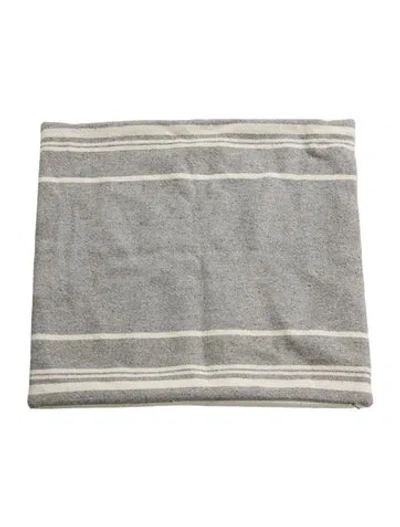 Pre-owned Alicia Adams Alpaca Alpaca-blend Knit Pillow Case In Gray