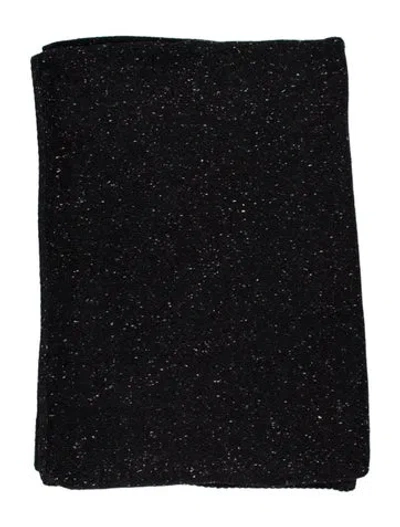 Pre-owned Alicia Adams Alpaca Knit Throw Blanket W/ Tags In Black