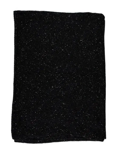 Pre-owned Alicia Adams Alpaca Knit Throw Blanket W/ Tags In Black